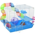 Pawhut - cage à hamster - métal - 46x30x37cm - bleu Pawhut - cage à hamster - métal - 46x30x37cm - bleu