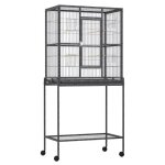 Pawhut - volière - métal - 77x47x163cm - gris Pawhut - volière - métal - 77x47x163cm - gris