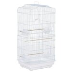 Pawhut cage  oiseaux volire avec mangeoires perchoirs plateau excrment amovible cage pour canaris ...