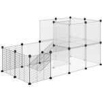 Pawhut - enclos pour petits animaux - r�sine pp - 140x70x70cm - noir