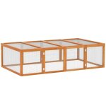 Pawhut - clapier - bois - 181x100x48cm - marron