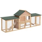 Pawhut - clapier - bois - 210x45. 5x84. 5cm - bois naturel