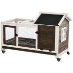 Pawhut - clapier - bois de pin - 108x58x73. 5cm - marron