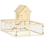 Pawhut - clapier - bois de sapin - 151. 5x106x97cm - bois naturel Pawhut - clapier - bois de sapin - 151. 5x106x97cm - bois naturel