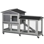 Pawhut - clapier - bois de sapin - 157. 4x53x99. 5cm - gris