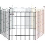 Pawhut enclos pliant en mtal pour chiens lapins rongeurs petits animaux intrieur et extrieur 6 panneaux ...