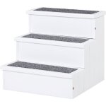 Pawhut - escalier chien - bois - 44x40x38cm - blanc