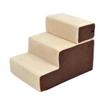 Pawhut - escalier chien - tissu - 54x40x39cm - marron