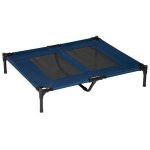 Lit sur�lev� pour chien - pawhut - lit sur pieds chat xxl lit de camp animal - m�tal oxford - 92x76x18cm ...