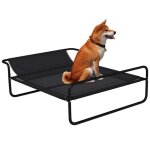 Lit sur�lev� pour chiens - pawhut - lit de camp avec appui - t�te textil�ne micro - perfor� - m�tal - ...