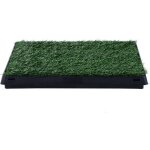 Bacs � liti�res - pawhut - pour chiens gazon synth�tique toilettes portables tiroir d�jection - plastique ...