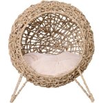 Pawhut - panier chat - r�sine tress�e - 52x52x58cm - beige
