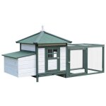 Pawhut - poulailler - bois - 196x76x97cm - vert