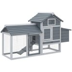Pawhut - poulailler - bois de sapin - 150. 5x54x87cm - gris