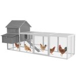 Pawhut - poulailler - bois de sapin - 310x149. 5x149cm - gris fonc