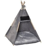 Pawhut tente tipi pour animaux - teepee chat ou chien - coussin pais grand confort inclus - structure ...