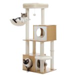 Pawz road arbre à chat en bois avec double condos coussin spacieux amovible poteaux griffoir sisal 130cm ... Pawz road arbre à chat en bois avec double condos coussin spacieux amovible poteaux griffoir sisal 130cm ...
