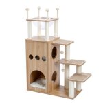 Pawz road arbre  chat en bois en forme de chteau panier en acrylique 130cm