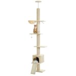 Pawz road arbre a chat au plafond ajustable 216 - 273 cm arbre  chat avec hamac & condo & ceinture anti ...
