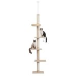 Pawz road arbre à chat au plafond griffoir sisal hauteur réglable 238 - 275cm beige Pawz road arbre à chat au plafond griffoir sisal hauteur réglable 238 - 275cm beige