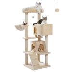 Pawz road arbre  chat xl coussin amovible poteau griffoir condo double large pour les gros chats 143cm ...