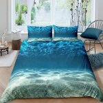 Paysage de la mer ocan blue parure de lit 3 pieces 1 housse de couette 200 * 200cm et 2 taies doreillers ...