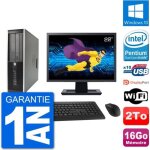 Pc hp compaq 6200 pro sff ecran 22 g630 ram 16go disque dur 2to windows 10 wifi