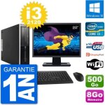 Pc hp compaq 6200 pro sff ecran 22 i3 - 2120 ram 8go disque 500go windows 10 wifi