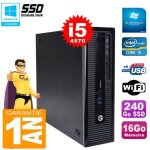Pc hp prodesk 600 g1 sff core i5 - 4570 ram 16go 240go ssd graveur dvd wifi w7