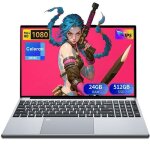Pc portable - 15. 6hd + - 24 go ram 512 go ssd - celeron n5095 (jusqu 29 ghz) - win 11 pro - clavier ...