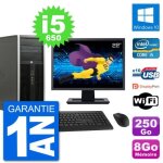 Pc tour hp 8100 elite ecran 22 core i5 - 650 ram 8go disque 250go windows 10 wifi
