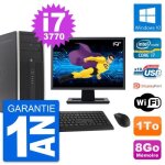 Pc tour hp elite 8300 ecran 19 intel i7 - 3770 ram 8go disque 1to windows 10 wifi