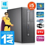 Pc tour hp elitedesk 800 g1 core i5 - 4570 ram 16go disque 2to graveur dvd wifi w7