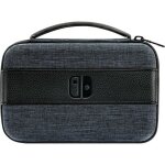 Pdp sacoche play & charge grise et noire pour nintendo switch - logo nintendo