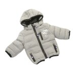 Doudoune bb garon peak mountain lecarfo - gris - 6 mois - capuche amovible