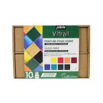 Peinture sur verre - pbo - vitrea 160 - set de 10 pots - 45 ml chacun - bote personnalisable