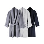 Peignoir de bain nid dabeille 100% coton gris mixte l / xl orpheebs