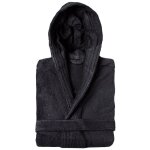 Peignoir � capuche adulte pure coton xxl noir