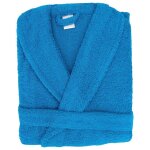 Peignoir col ch�le adulte alpha coton taille l bleu turquoise