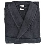 Peignoir col chle adulte alpha coton taille l noir