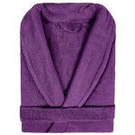 Peignoir col ch�le adulte pure coton l violet