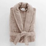 Peignoir col ch�le en coton tendresse taupe