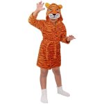 Peignoir enfant - unisexe - polaire animaux - capuche double - manches longues - 2 - 13 ans