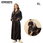 Peignoir marsee en flanelle de coton pour femme et homme - chaud et super doux - noir - taille women ... Peignoir marsee en flanelle de coton pour femme et homme - chaud et super doux - noir - taille women ...
