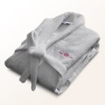 Peignoir - le temps dun bain - taille l - 100% coton 500g / m - doux absorbant unisexe - gris clair