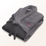 Peignoir - le temps dun bain - taille s - 100% coton 500g / m - doux absorbant unisexe - gris fonc