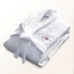 Peignoir - le temps dun bain - taille m - 100% coton 500g / m - doux absorbant unisexe - blanc