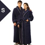 Peignoir unisexe - acve - bleu marin - grande taille - deux poches - polaire  nouer - chaud de couple ...