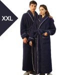 Peignoir unisexe - acve - bleu marin - grande taille - polaire  nouer