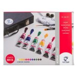 Peinture acrylique - coffret xl pour d�butants - 12 tubes de 40ml + accessoires - van gogh